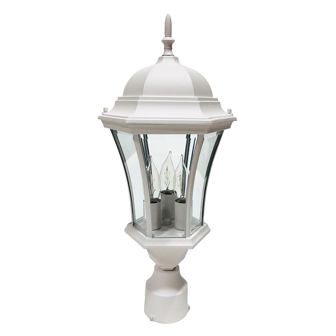 Burlington 1-Light Metal and Glass Post Mount Lantern Head - White