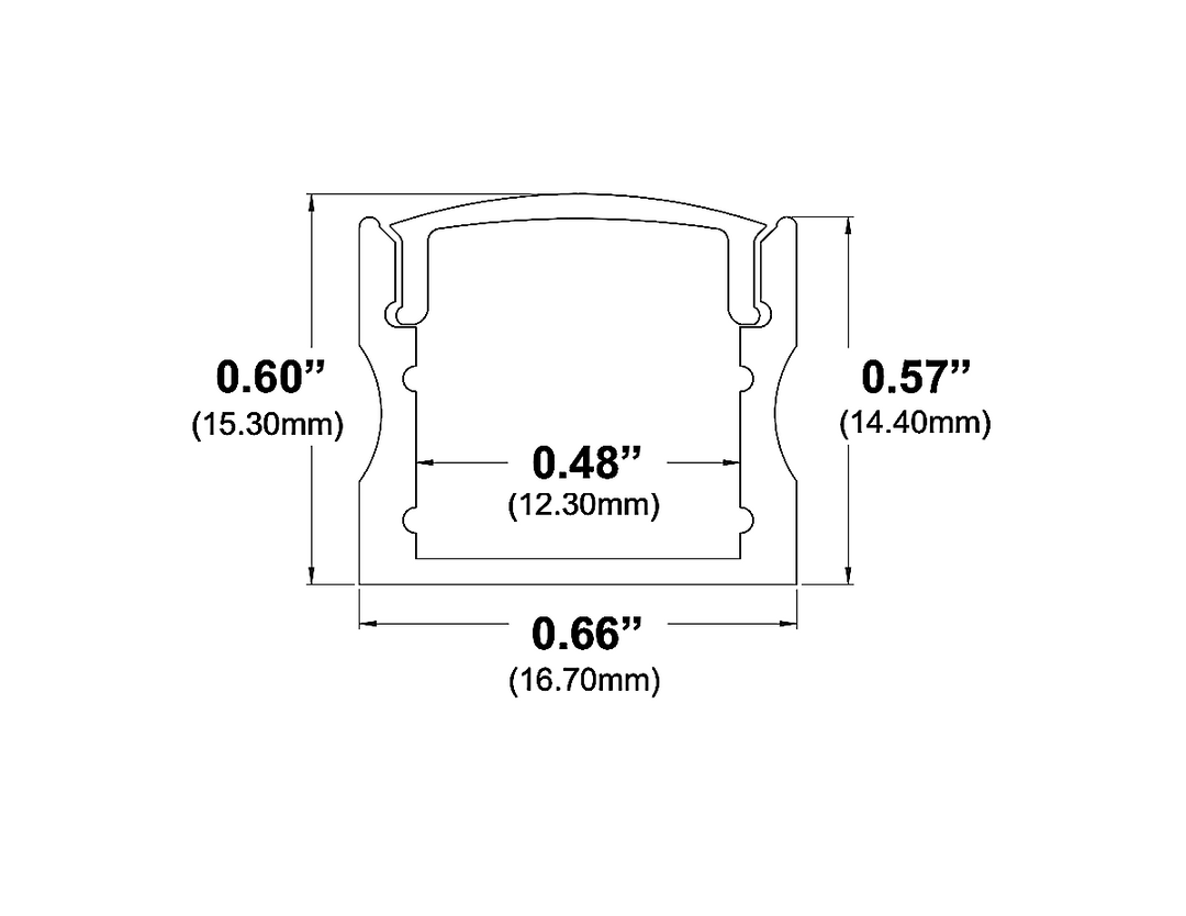 LED Channel - 971ASL-B - Surface, 8 ft - Black