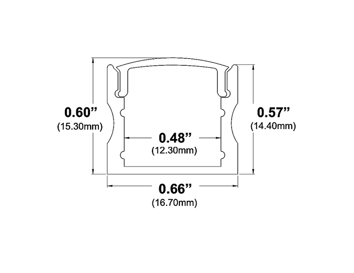 LED Channel - 971ASL-B - Surface, 8 ft - Black