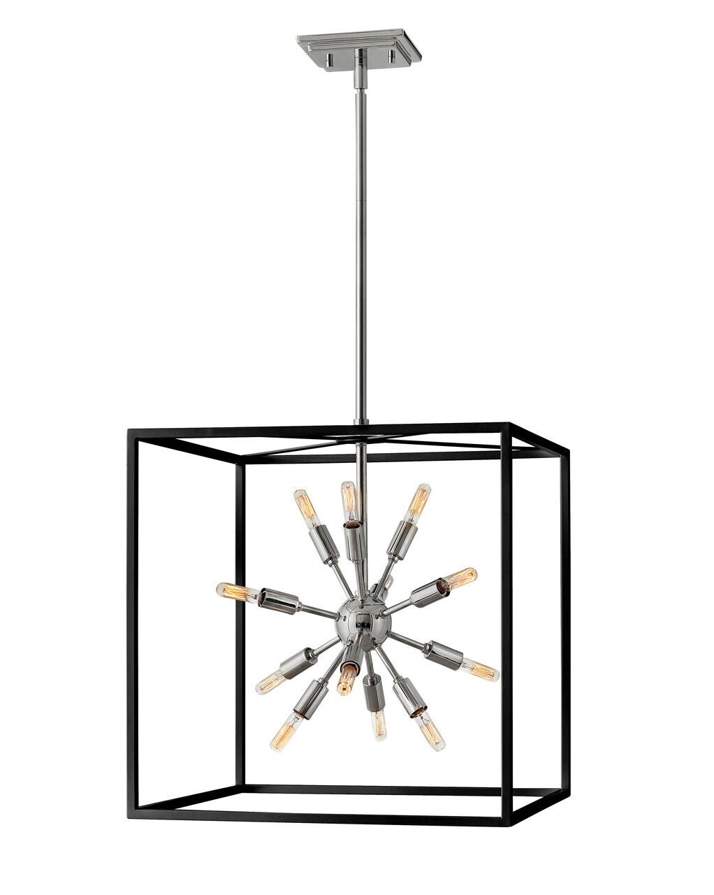 Aros 46314BLK-PN - Large Open Frame Pendant - Grey