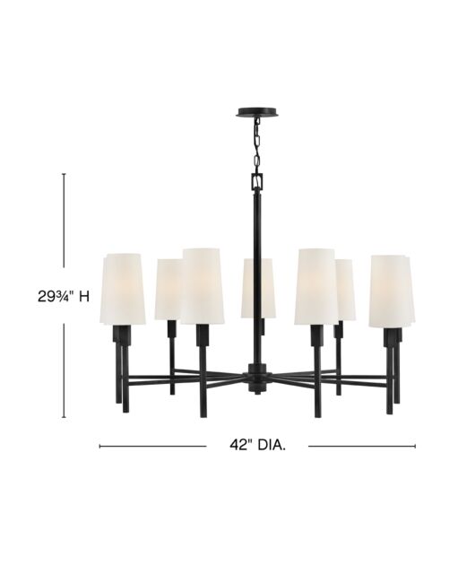 Fenwick 46456BK - Large Chandelier - Black