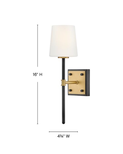 Saunders 46950BK-LCB - Medium Sconce