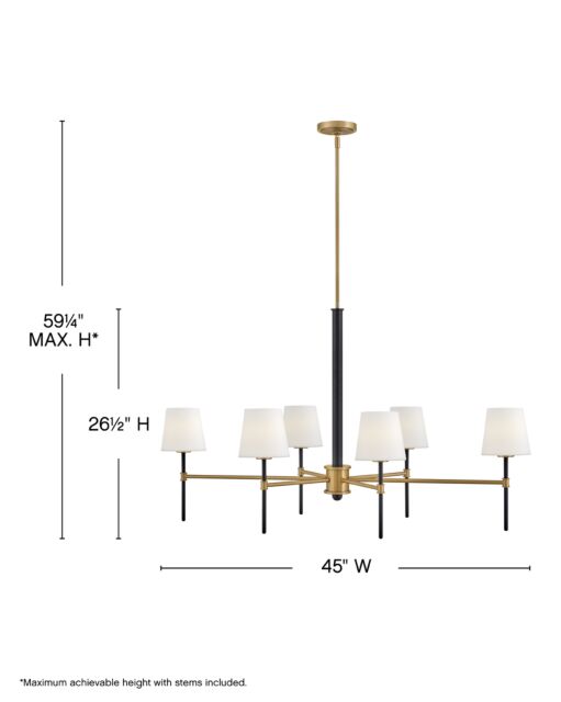 Saunders 46955BK-LCB - Medium Six Light Linear - Black