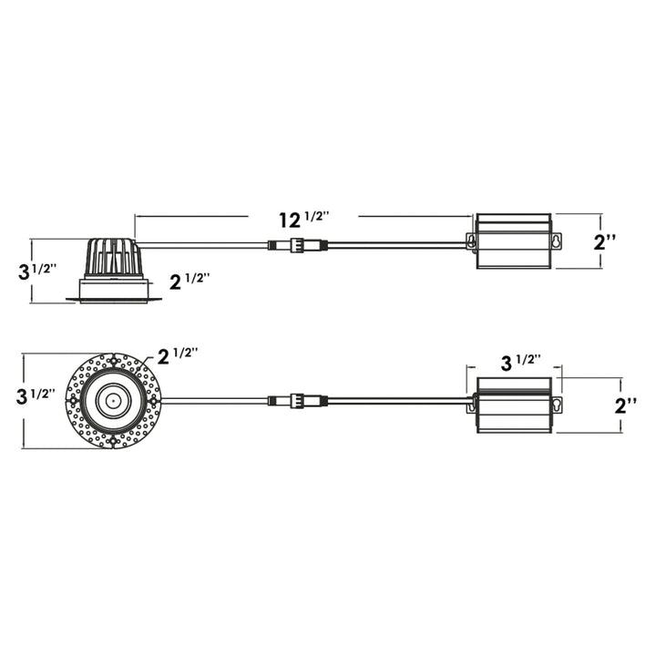 2" Round Downlight: Trimless-Line 5-CCT Selectable 8W - White