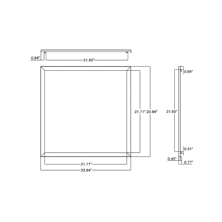 2x2 LED Panel: Backlit-Line Black Trim