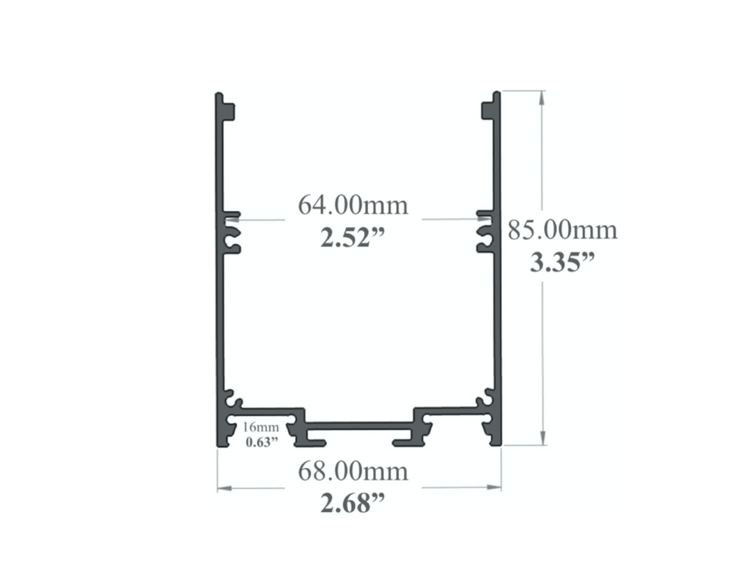 LED Channel - 550ASL - Up & Down Pendant Linear, 8 ft - Silver