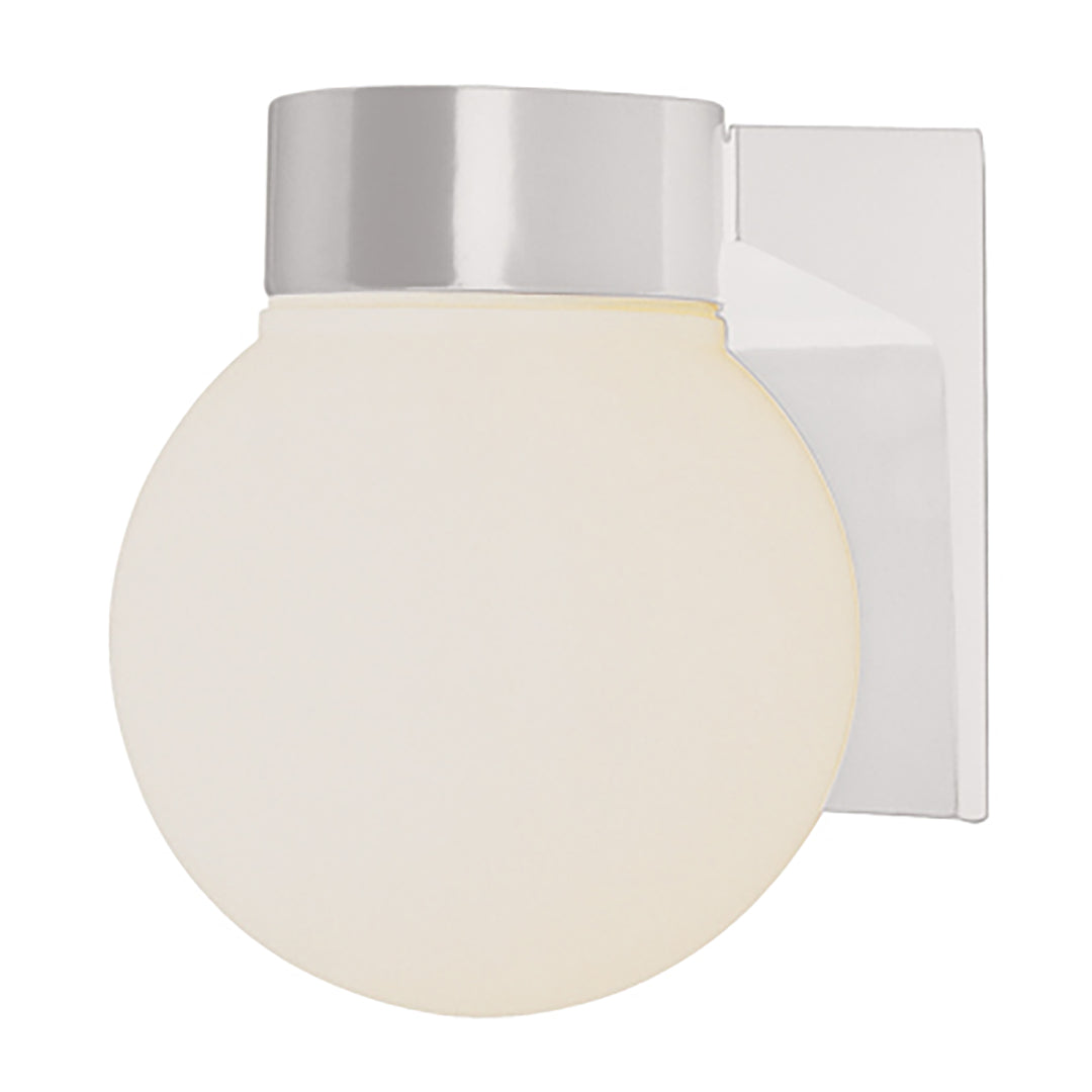 Pershing 1-Light Globe Shade Outdoor Wall Light - White