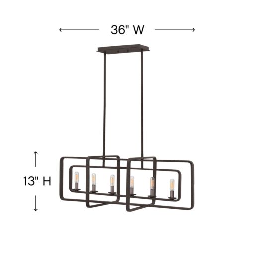 Quentin 4815DZ - Six Light Linear - Grey