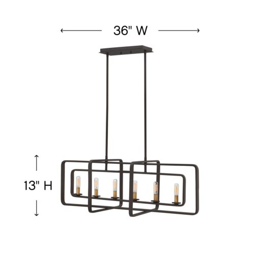 Quentin 4815KZ - Six Light Linear - Bronze