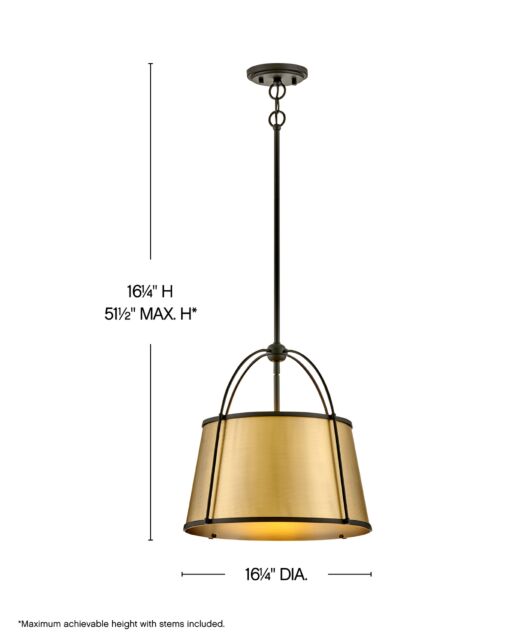 Clarke 4894BK-LDB Large Drum Pendant - Black