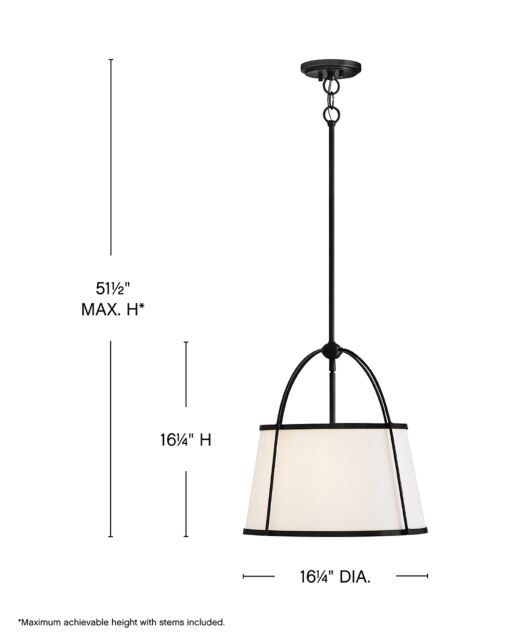 Clarke 4894BK  Large Drum Pendant - Black