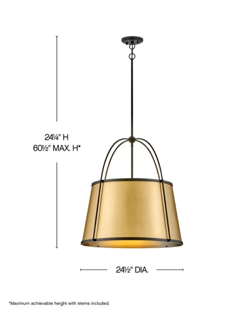 Clarke 4895BK-LDB Medium Drum Chandelier - Black