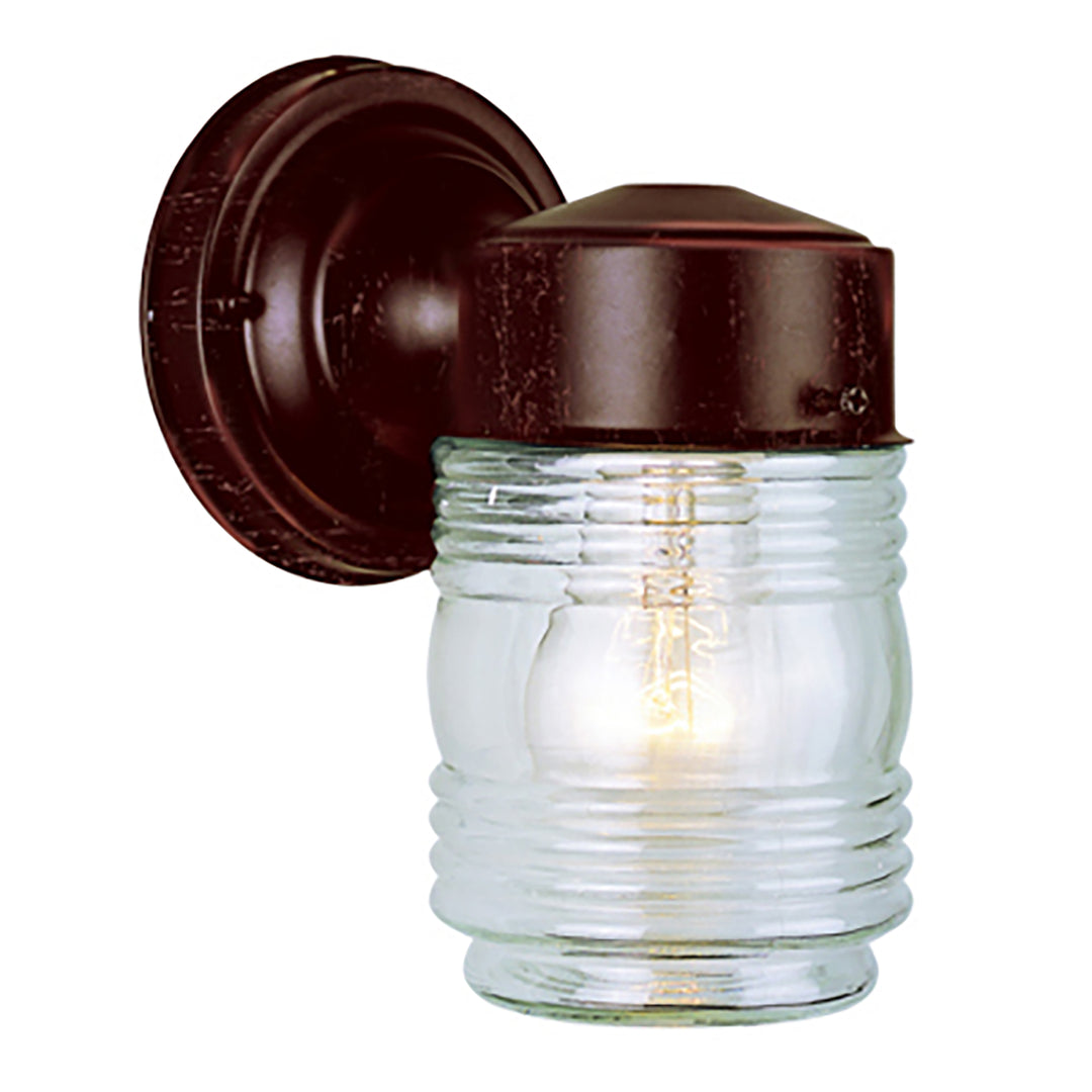 Quinn 1-Light Classic Glass Jar Shade Outdoor Wall Light - Rust