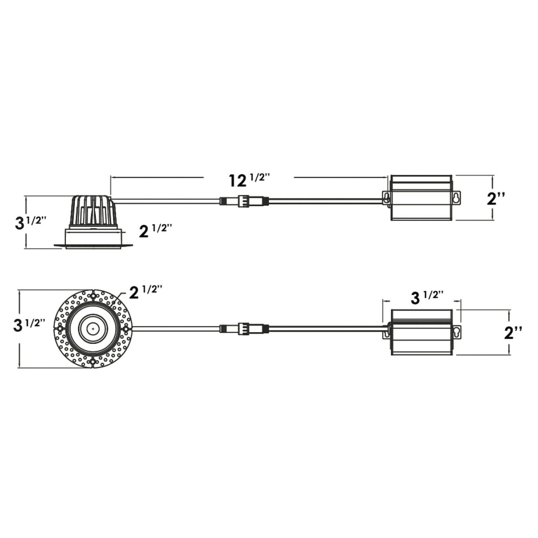 2" Round Downlight: Trimless-Line 5-CCT Selectable 8W - Black