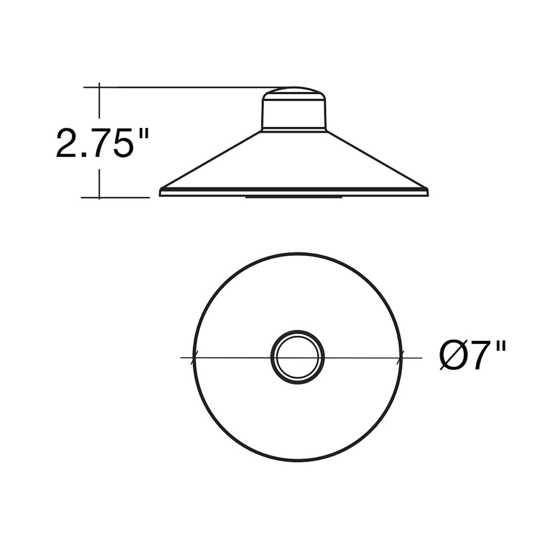 Path Light Cap: Style 2 - Brass Matte Black