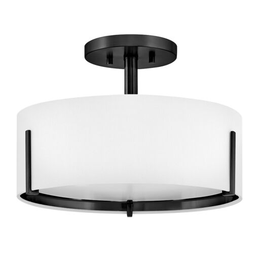 Halle 47571BK New Medium Semi-Flush Mount - Black