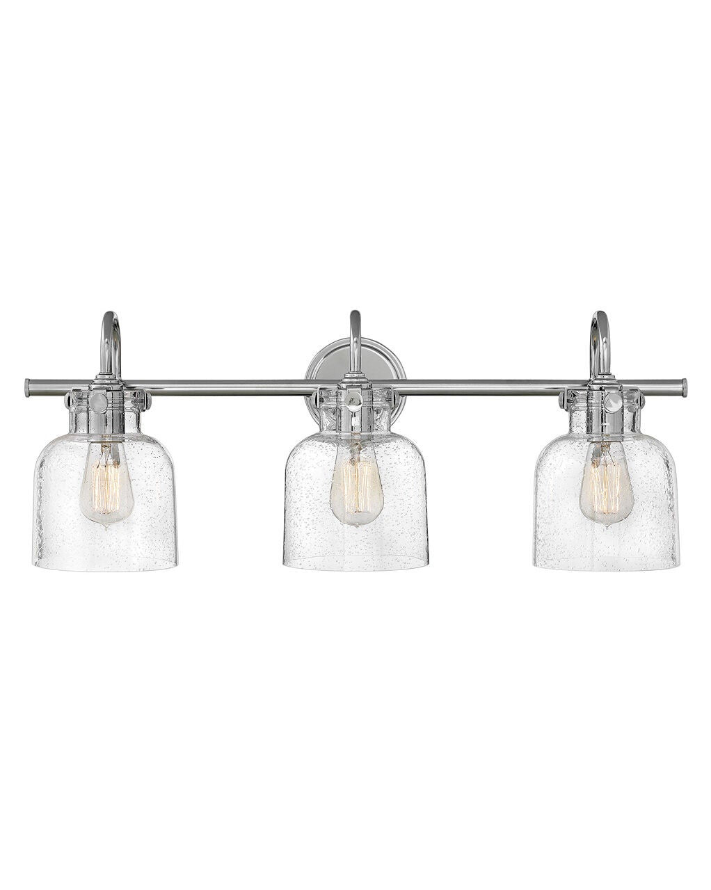 Congress 50123CM - Cylinder Glass Three Light Vanity - Silver