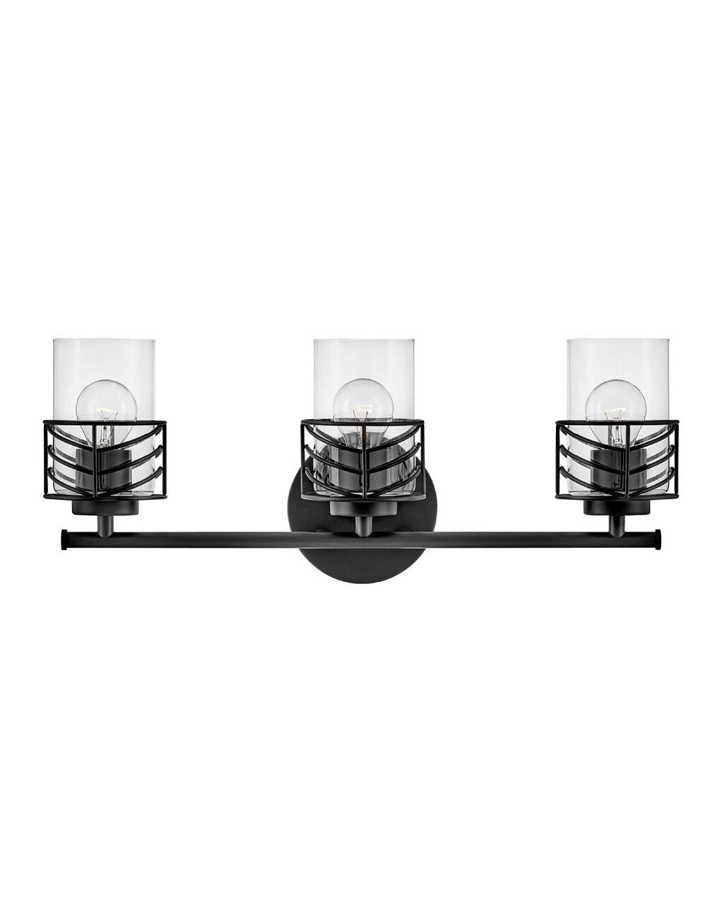 Della 50263BK - Medium Three Light Vanity - Black