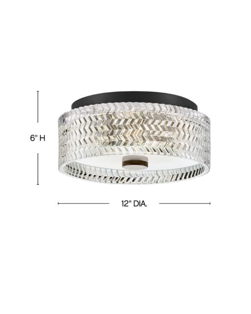 Elle 5041BK - Small Flush Mount