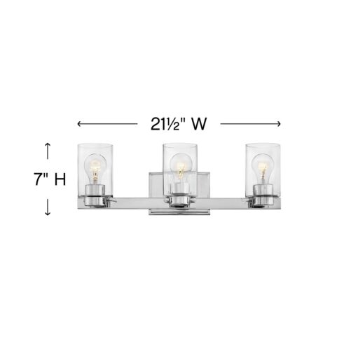 Miley 5053CM-CL - Three Light Vanity - Silver