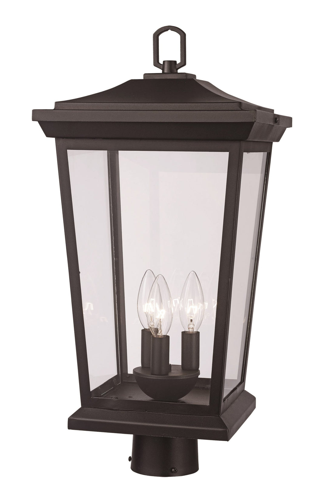 Turlock 15" Postmount Lantern - Black