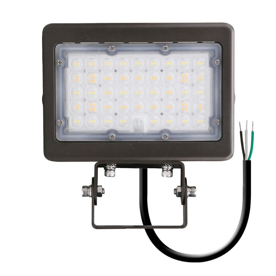 Mini Area Flood Lights: M-Line, 3-CCT & Power Select w/ Photocell 50W/35W - Bronze