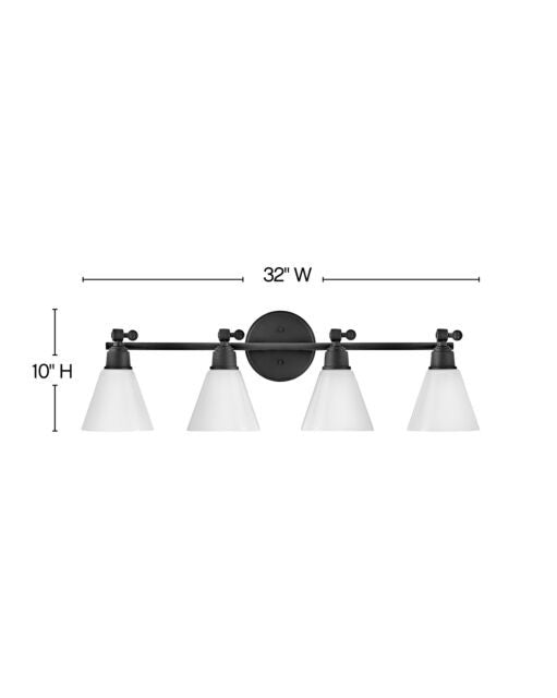 Arti 51184BK - Large Adjustable Four Light Vanity - Black