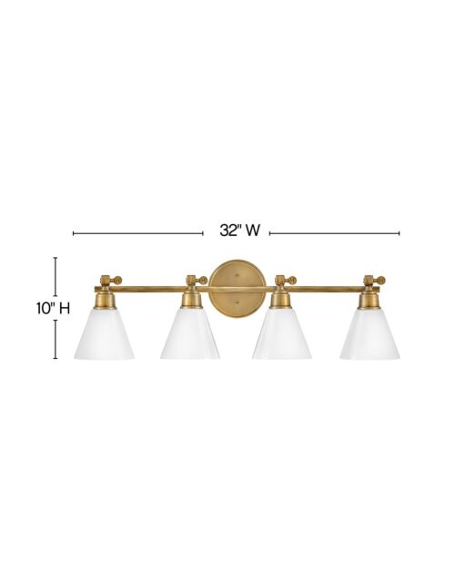 Arti 51184HB - Large Adjustable Four Light Vanity - Bronze