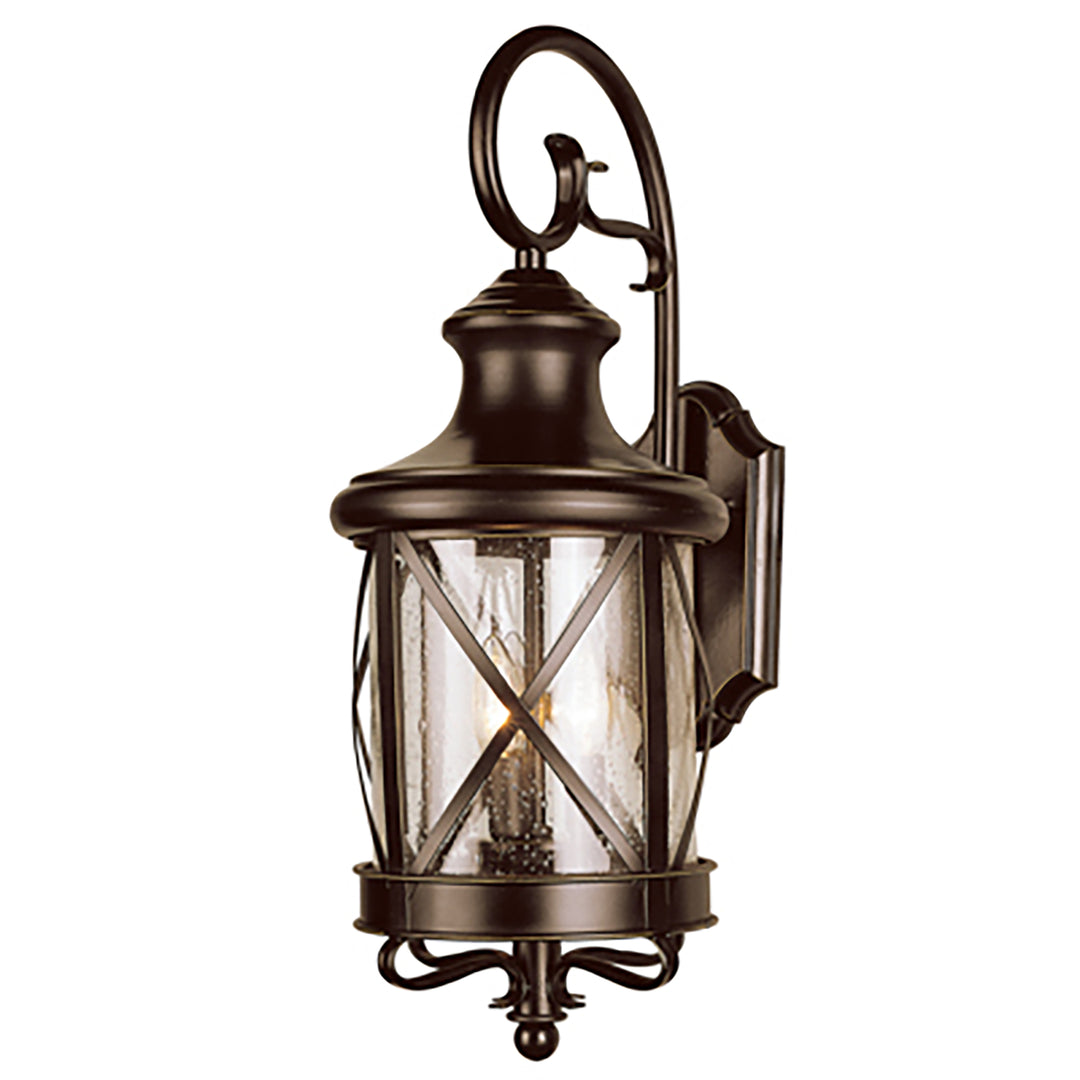 2-Light Armed Coach-style Outdoor Wall Lantern Light - Rubbed Oil Bronze