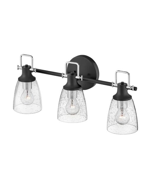 Easton 51273BK-CM - Medium Three Light Vanity - Black