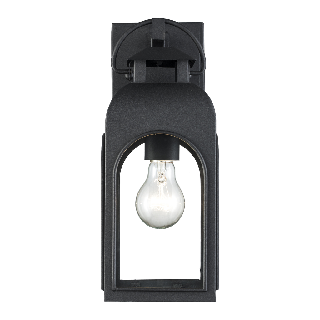 Presence Collection 1-Light Arched Frame Wall Lantern- Black