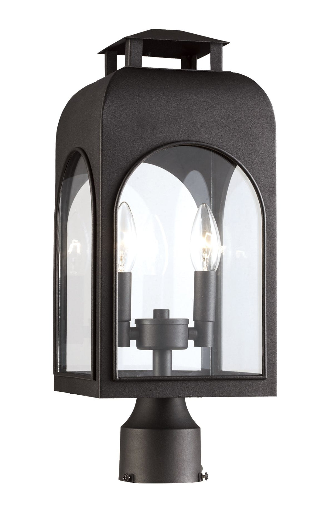 Presence Collection 2-Light Arched Frame Post Mount Lantern Head- Black