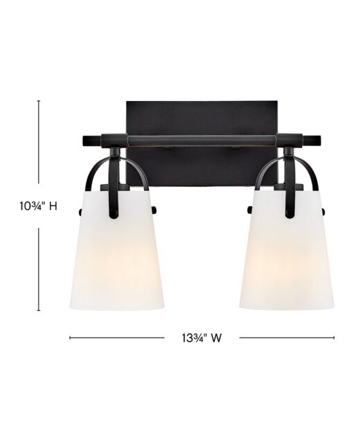 Foster 5132BK-OP  Small Two Light Vanity - Black