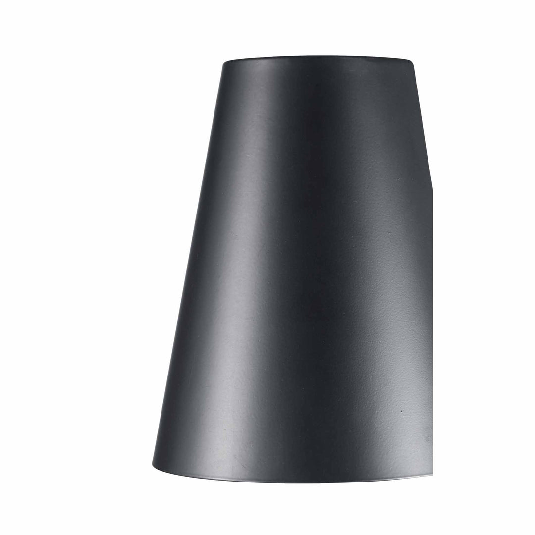 1-Light Flush Metal Cone Outdoor Wall Sconce- Matte Black