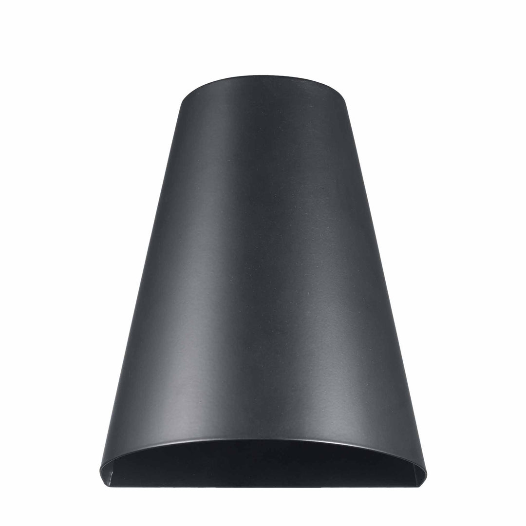 1-Light Flush Metal Cone Outdoor Wall Sconce- Matte Black