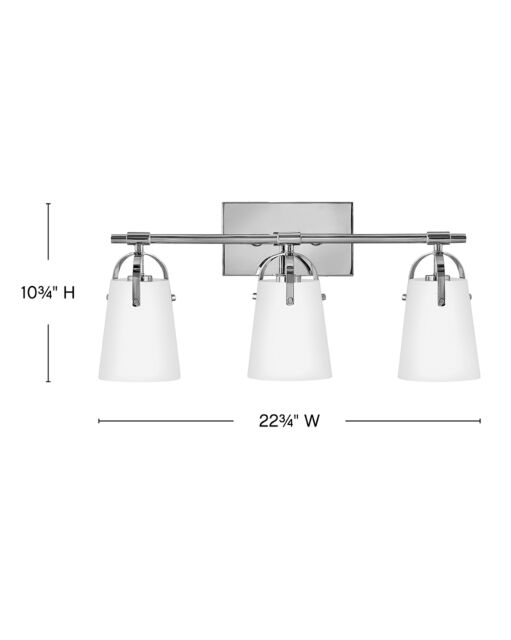 Foster 5133CM-OP  Medium Three Light Vanity - Chrome