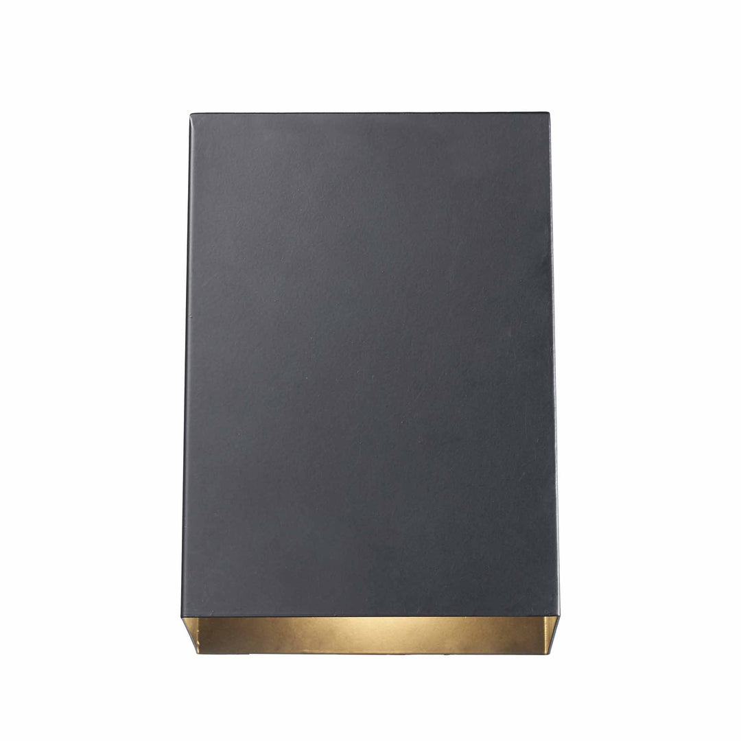 1-Light Flush Metal Box Outdoor Wall Sconce - Matte Black