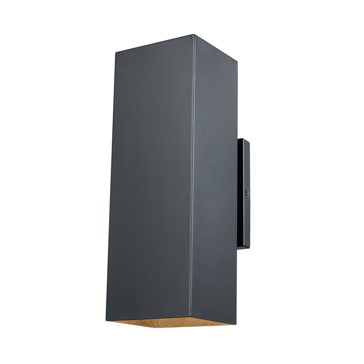 1-Light Flush Metal Rectangular Outdoor Wall Sconce - Matte Black