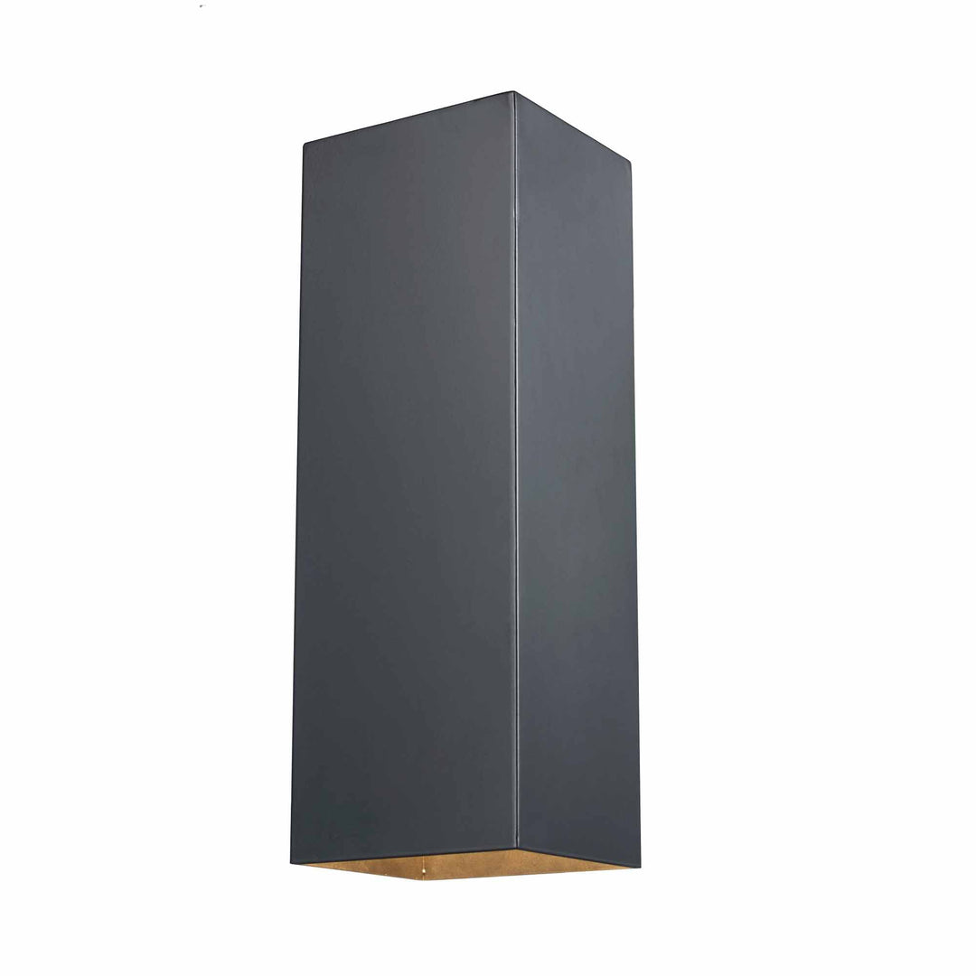 1-Light Flush Metal Rectangular Outdoor Wall Sconce - Matte Black