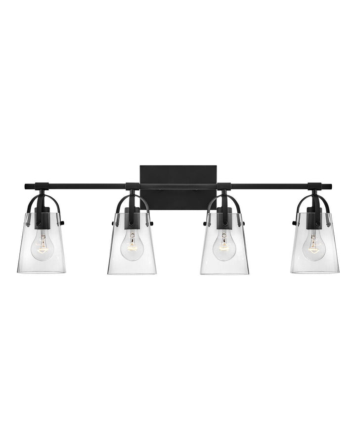 Foster 5134BK Large Four Light Vanity - Black