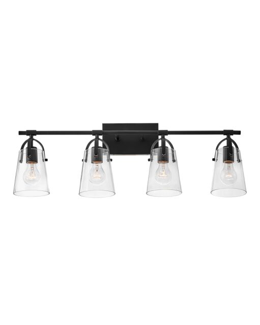 Foster 5134BK Large Four Light Vanity - Black