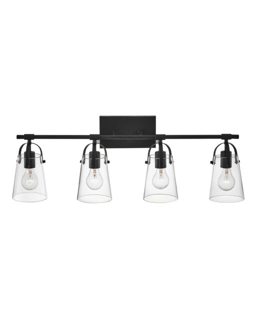 Foster 5134BK Large Four Light Vanity - Black