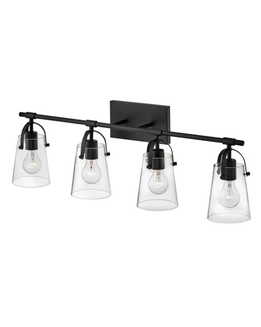 Foster 5134BK Large Four Light Vanity - Black