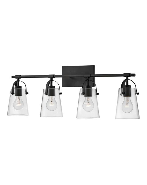 Foster 5134BK Large Four Light Vanity - Black