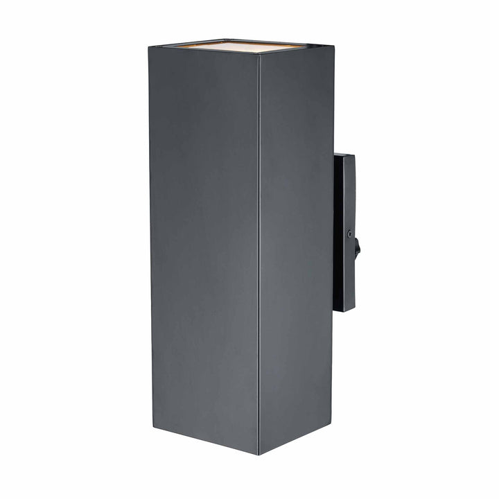 2-Light Flush Metal Rectangular Outdoor Wall Sconce- Matte Black