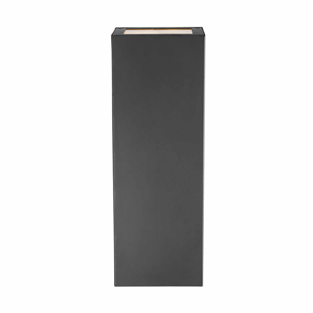 2-Light Flush Metal Rectangular Outdoor Wall Sconce- Matte Black