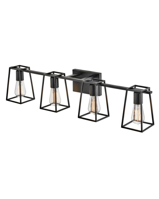 Filmore 5164BK Large Four Light Vanity - Black