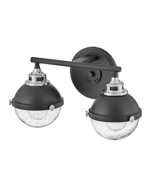 Fletcher 5172BK-CM - Small Two Light Vanity - Black