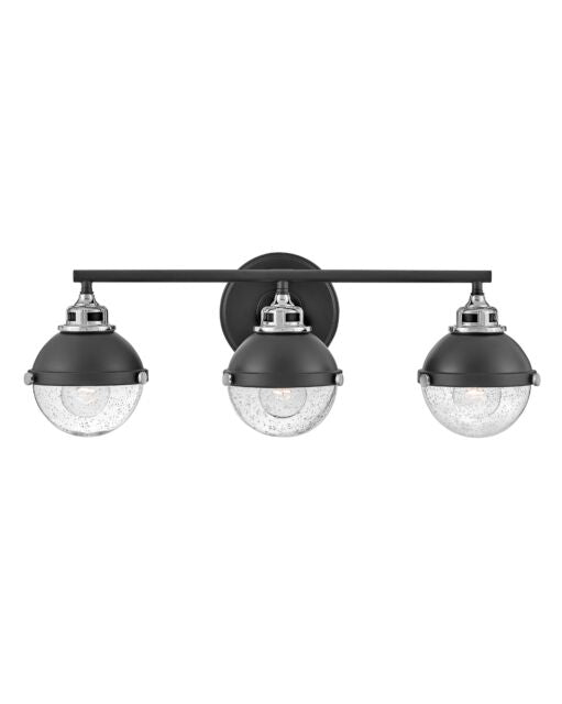 Fletcher 5173BK - Medium Three Light Vanity - Black