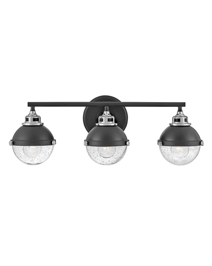 Fletcher 5173BK-CM Medium Three Light Vanity - Black